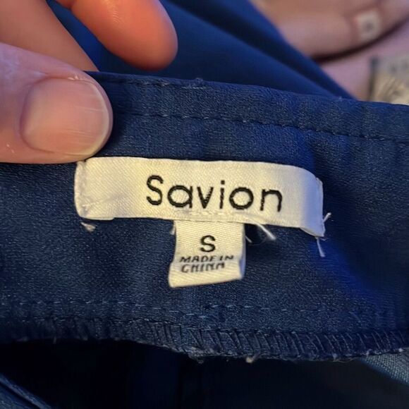 Savion small blue stretchy waist ankle pants - 2925 - Picture 3 of 4